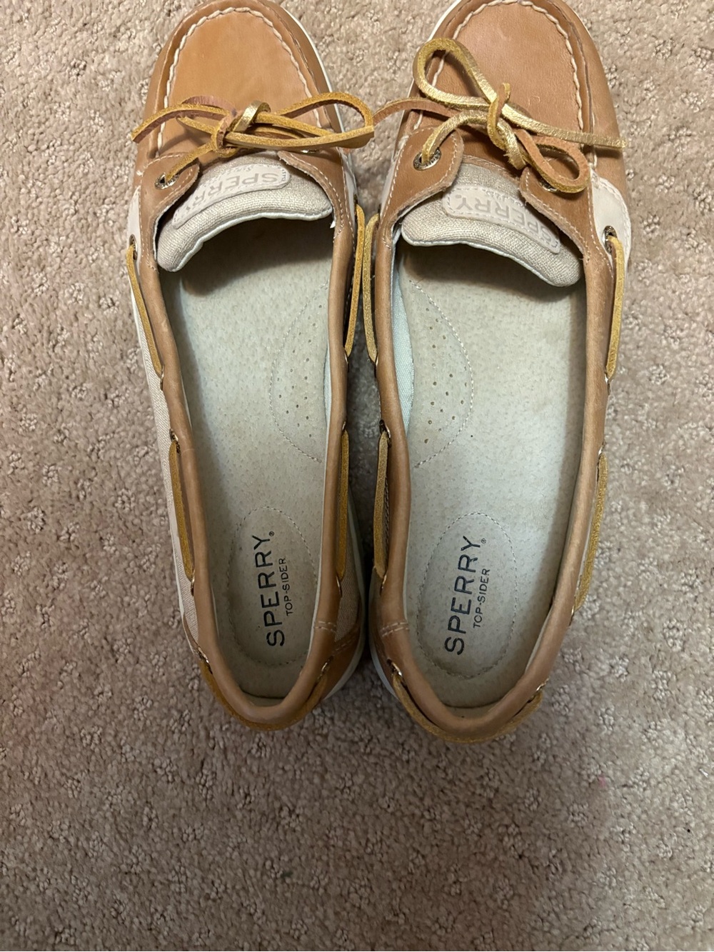 Sperry Women's Light Tan Leather Boat Shoes